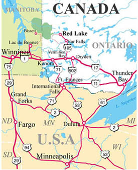Select for large Northwestern Ontario map